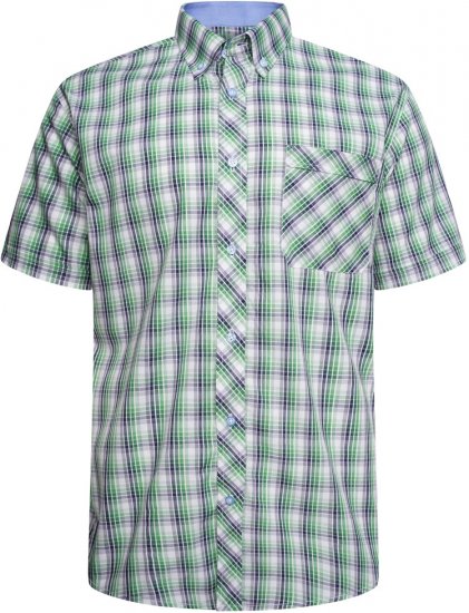 Kam Jeans 6311 Casual Check Short Sleeve Shirt Mint - Krekli - Krekli - 2XL-8XL