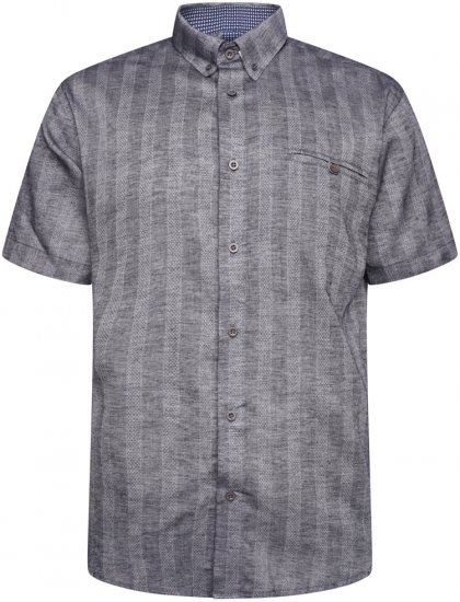 Kam Jeans 6323 Self Pattern Casual Short Sleeve Shirt Charcoal - Krekli - Krekli - 2XL-8XL