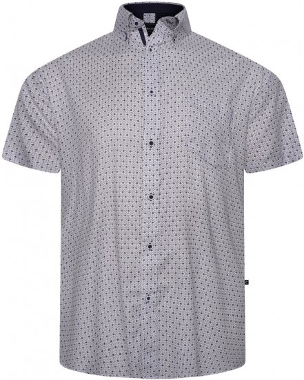 Kam Jeans 6328 AOP Geo Print Short Sleeve Shirt Charcoal - Krekli - Krekli - 2XL-8XL