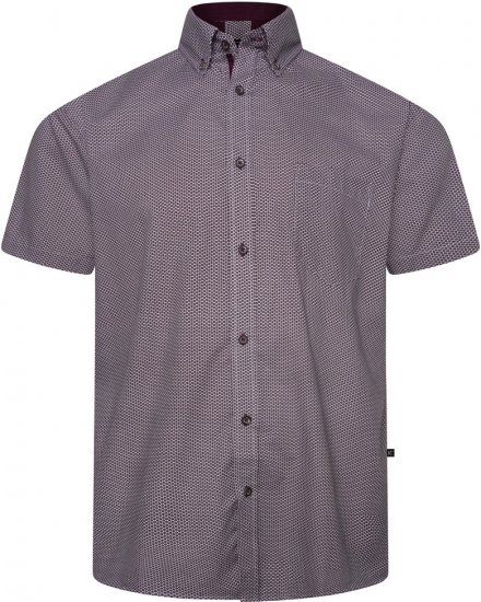 Kam Jeans 6332 AOP Dobby Print Shirt Burgundy - Krekli - Krekli - 2XL-8XL