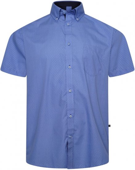 Kam Jeans 6333 AOP Dobby Print Shirt Blue - Krekli - Krekli - 2XL-8XL
