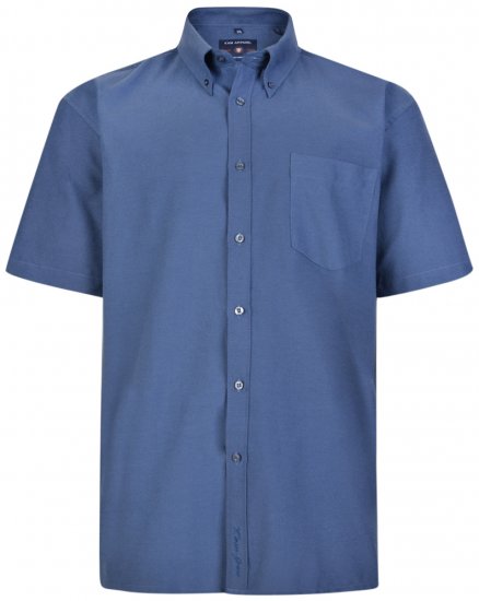 Kam Oxford Krekls ar Īsām Piedurknēm Tumši Zils - Krekli - Krekli - 2XL-8XL
