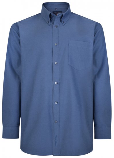 Kam Oxford Krekls ar Garām Piedurknēm Tumši Zils - Krekli - Krekli - 2XL-8XL