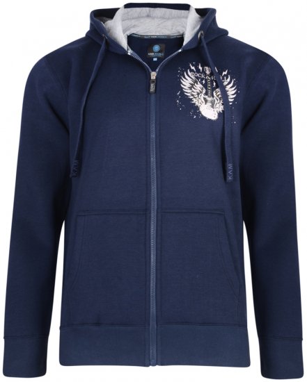 Kam Jeans 7003 Hoodie Navy - Džemperi un džemperi ar kapuci - Džemperi - 2XL-14XL