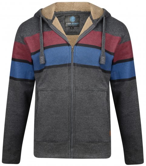 Kam Jeans 7007 Sherpa Lined Hoodie Charcoal - Džemperi un džemperi ar kapuci - Džemperi - 2XL-14XL