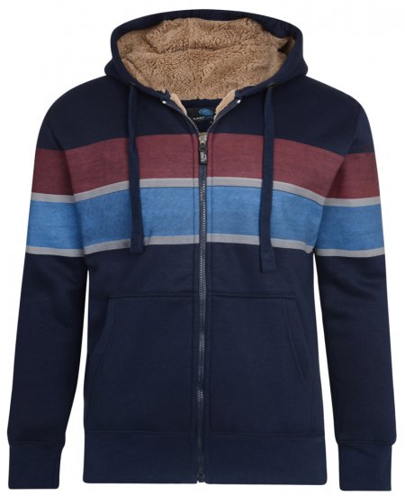 Kam Jeans 7007 Sherpa Lined Hoodie Navy - Džemperi un džemperi ar kapuci - Džemperi - 2XL-14XL