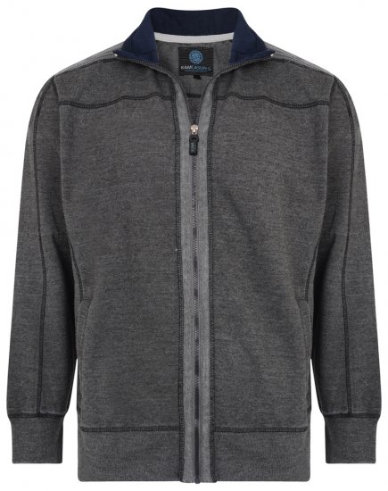 Kam Jeans 7011 Full Zip Sweat Charcoal - Džemperi un džemperi ar kapuci - Džemperi - 2XL-14XL