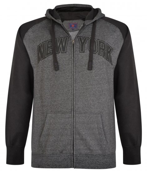 Kam Jeans Zip Thru Hoody Black - Džemperi un džemperi ar kapuci - Džemperi - 2XL-14XL