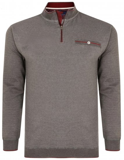 Kam Jeans 7020 1/4 Zip Sweater Charcoal - Džemperi un džemperi ar kapuci - Džemperi - 2XL-14XL
