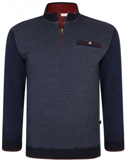Kam Jeans 7020 Zip-collar Top Navy - Džemperi un džemperi ar kapuci - Džemperi - 2XL-14XL