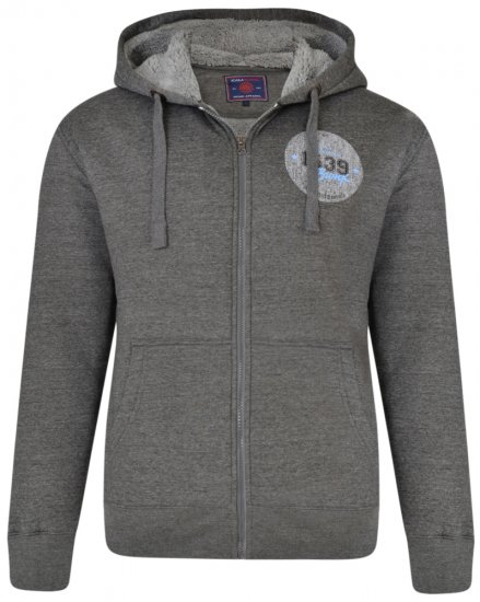 Kam Jeans 7025 Sherpa lined Hoodie Charcoal - Džemperi un džemperi ar kapuci - Džemperi - 2XL-14XL