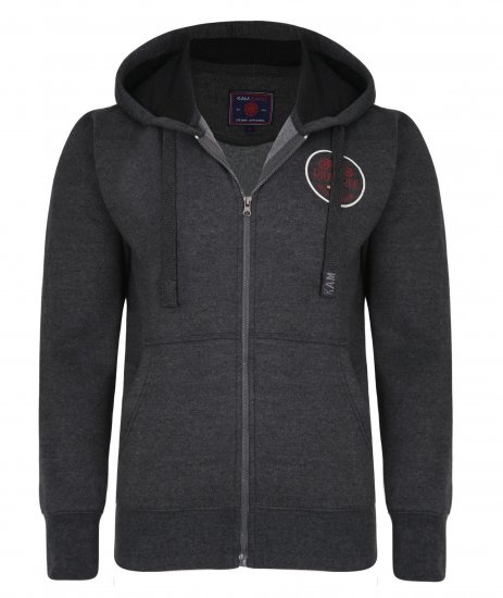 Kam Jeans 7030 Hoody Charcoal - Džemperi un džemperi ar kapuci - Džemperi - 2XL-14XL