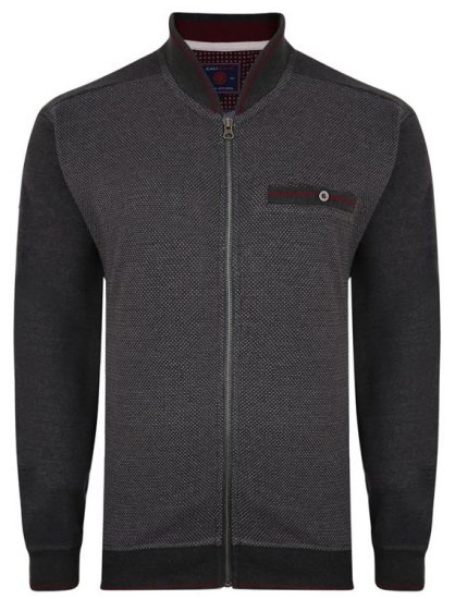 Kam Jeans 7035 Dobby Track Top Charcoal - Džemperi un džemperi ar kapuci - Džemperi - 2XL-14XL