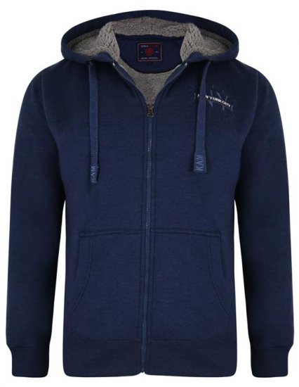 Kam Jeans 7038 Sherpa Lined Hoodie Indigo - Džemperi un džemperi ar kapuci - Džemperi - 2XL-14XL