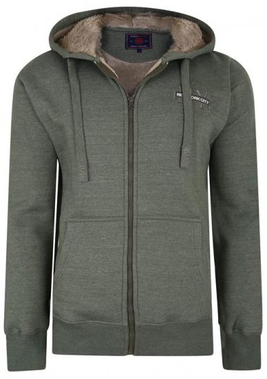 Kam Jeans 7038 Sherpa Lined Hoodie Khaki - Džemperi un džemperi ar kapuci - Džemperi - 2XL-14XL