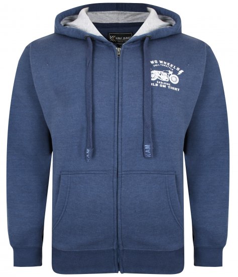 Kam Jeans 7043 Full Throttle Hoodie Indigo - Džemperi un džemperi ar kapuci - Džemperi - 2XL-14XL