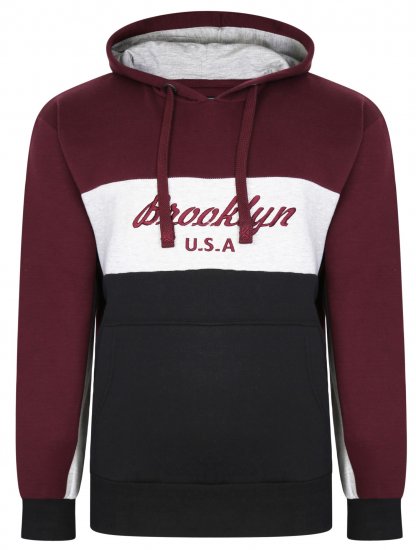 Kam Jeans 7046 Over Head Brooklyn Hoodie Burgundy - Džemperi un džemperi ar kapuci - Džemperi - 2XL-14XL