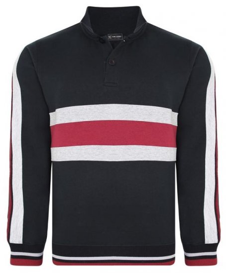 Kam Jeans 7047 Over Head Cut & Saw Sweat Top Black - Džemperi un džemperi ar kapuci - Džemperi - 2XL-14XL