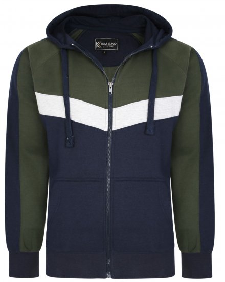 Kam Jeans 7048 Chevron Panelled Hoodie Khaki - Džemperi un džemperi ar kapuci - Džemperi - 2XL-14XL
