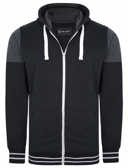 Kam Jeans 7049 Cut & Saw Sleeve Hoodie Black - Džemperi un džemperi ar kapuci - Džemperi - 2XL-14XL