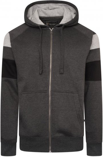 Kam Jeans 7069 Cut & Saw Zip Thru Hoody Charcoal - Džemperi un džemperi ar kapuci - Džemperi - 2XL-14XL