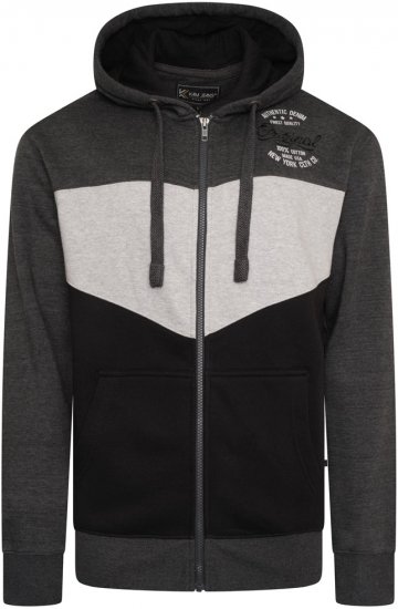 Kam Jeans 7070 Panelled Hoody with EMB Charcoal - Džemperi un džemperi ar kapuci - Džemperi - 2XL-14XL