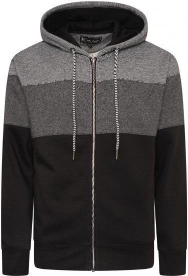 Kam Jeans 7071 Marl Stripe Hoody Black TALL SIZES - VĪRIEŠU APĢĒRBS MT-6XLT - Apģērbs gariem vīriešiem
