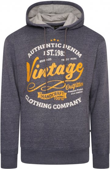 Kam Jeans 7072 Over Head Vintage EMB Hoody Blue Nights - Džemperi un džemperi ar kapuci - Džemperi - 2XL-14XL