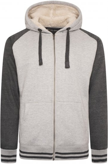 Kam Jeans 7075 Raglan Zip Thru Sherpa Hoodie Grey - Džemperi un džemperi ar kapuci - Džemperi - 2XL-14XL