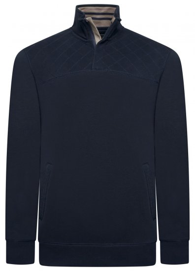 Kam Jeans 7092 Džemperis ar pusrāvējslēdzēju Tumši zila - Džemperi un džemperi ar kapuci - Džemperi - 2XL-14XL