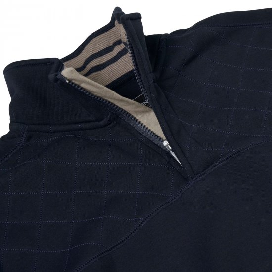 Kam Jeans 7092 Džemperis ar pusrāvējslēdzēju Tumši zila - Džemperi un džemperi ar kapuci - Džemperi - 2XL-14XL