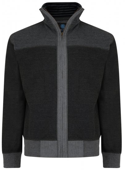 Kam Jeans 715 Full Zip Sweater Charcoal - Džemperi un džemperi ar kapuci - Džemperi - 2XL-14XL