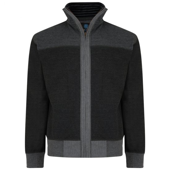 Kam Jeans 715 Full Zip Sweater Charcoal - Džemperi un džemperi ar kapuci - Džemperi - 2XL-14XL