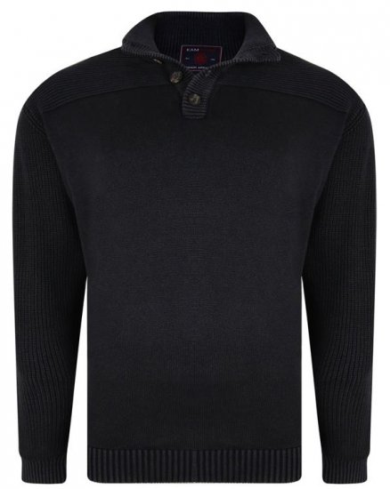 Kam Jeans 78 Washed Effect Knitted Black Winter Jumper - Džemperi un džemperi ar kapuci - Džemperi - 2XL-14XL