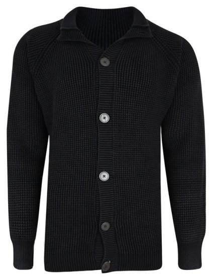 Kam Jeans 79 Washed Effect Knitted Black Cardigan - Džemperi un džemperi ar kapuci - Džemperi - 2XL-14XL