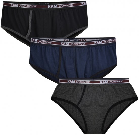 Kam Jeans 806 Underwear Black, Charcoal, Navy 3-Pack - Apakšveļa un peldšorti - Apakšveļa - 2XL-8XL