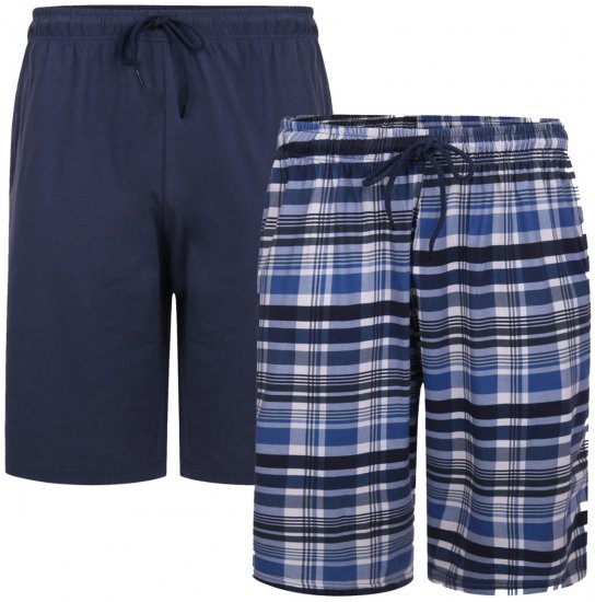 Kam Jeans 875 Lounge shorts Navy, Checked 2-pack - Apakšveļa un peldšorti - Apakšveļa - 2XL-8XL