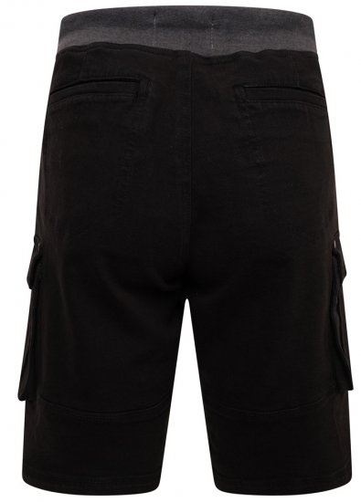 Kam Jeans Elvio Rib Waist Stretch Shorts Black - Šorti - Šorti - W40-W60