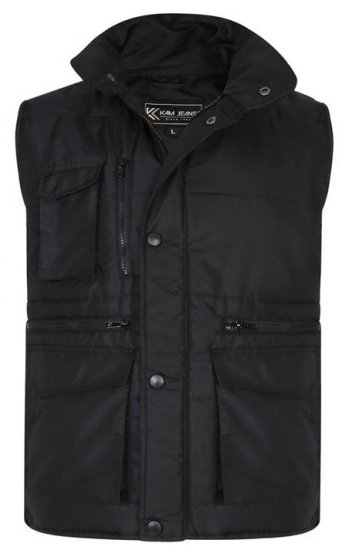 Kam Jeans KV115 Military Multi Pocket Vest Black - Jakas & Lietus apģērbs - Jakas - 2XL-12XL