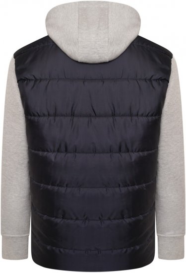 Kam Jeans KV135 Quilted Zip Thru Hoody with Padded Body & Jersey Sleeves Navy TALL SIZES - VĪRIEŠU APĢĒRBS MT-6XLT - Apģērbs gariem vīriešiem