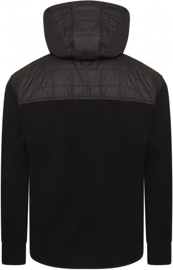 Kam Jeans KV136 Padded Body And Jersey Sleeves Hybrid Zip Thru Quilted Hoody Black TALL SIZES - VĪRIEŠU APĢĒRBS MT-6XLT - Apģērbs gariem vīriešiem