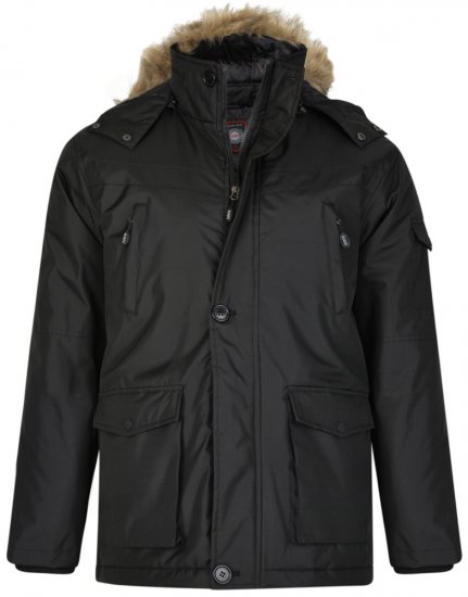 Kam Jeans KV97 Padded Winter Jacket Black - Jakas & Lietus apģērbs - Jakas - 2XL-12XL