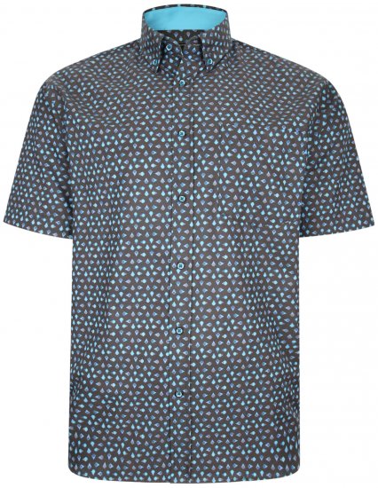 Kam Jeans P010 Premium Short sleeve Shirt Charcoal - Krekli - Krekli - 2XL-8XL
