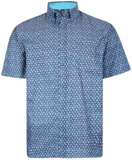 Kam Jeans P010 Premium Short sleeve Shirt Indigo - Krekli - Krekli - 2XL-8XL