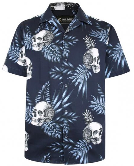 Kam Jeans P015 Casual Shirt with Skull Print - Krekli - Krekli - 2XL-8XL