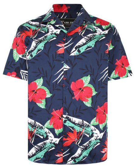 Kam Jeans P017 Casual Floral Print Shirt - Krekli - Krekli - 2XL-8XL