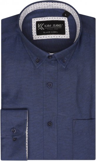 Kam Jeans P020 Premium Long sleeve Oxford Shirt Navy - Krekli - Krekli - 2XL-8XL