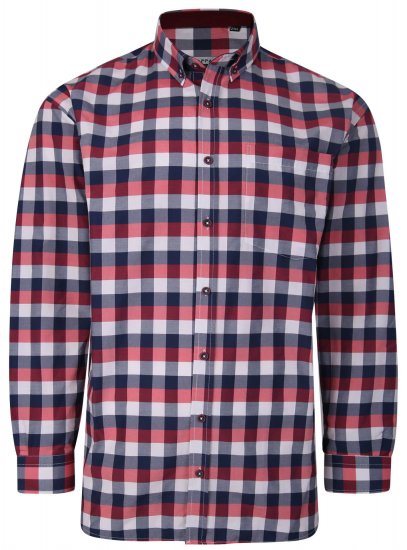 Kam Jeans P642 Premium Large Check Shirt LS Red - Krekli - Krekli - 2XL-8XL