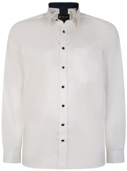 Kam Jeans P684 Premium Stretch Shirt White - Krekli - Krekli - 2XL-8XL