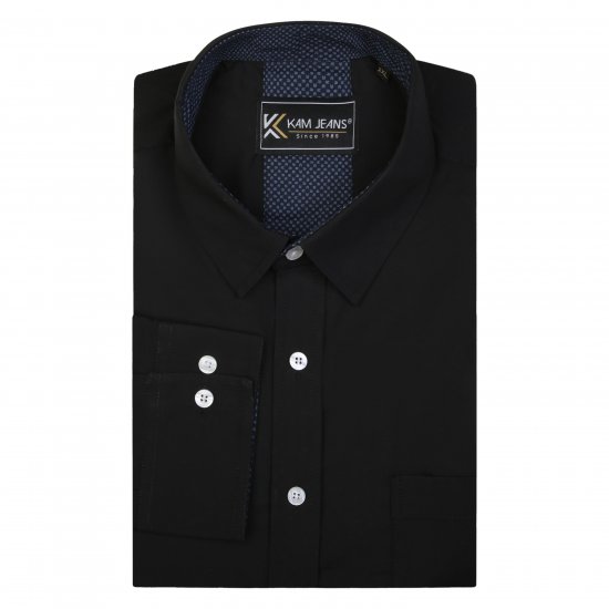 Kam Jeans P684 Premium Stretch Shirt Black - Krekli - Krekli - 2XL-8XL